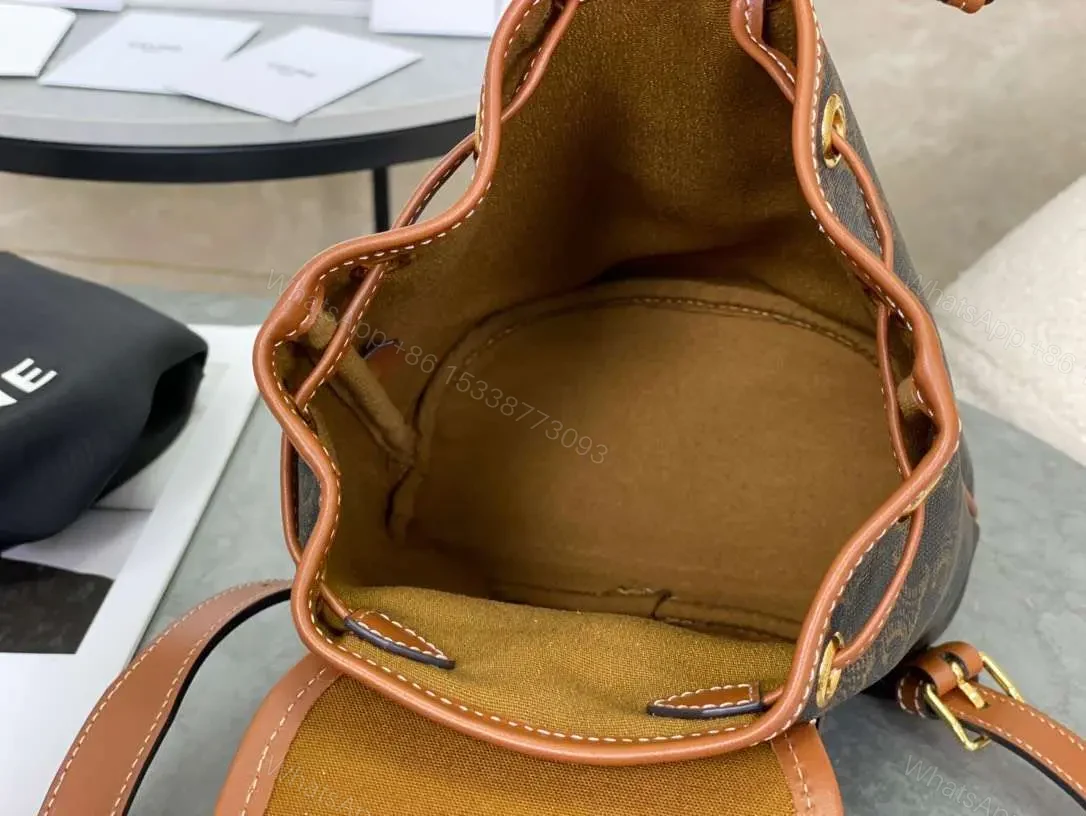 View 2 of Celine Folco Backpack Mixed Pattern Brown 17x20x10cm