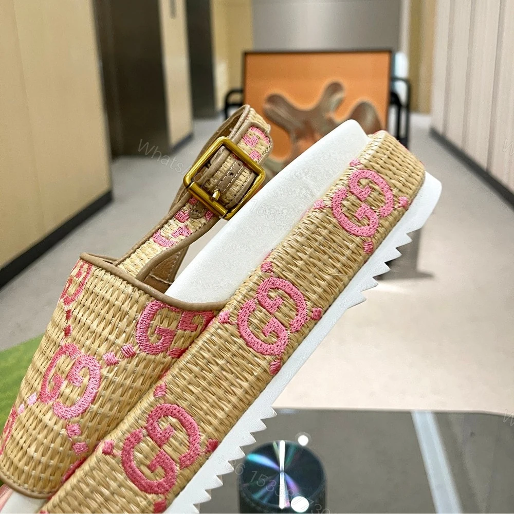 View 6 of Gucci GG Platform Sandals Beige Pink
