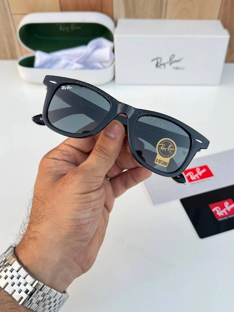 View 3 of First Copy RayBan 2157 Black Silver Sunglasses