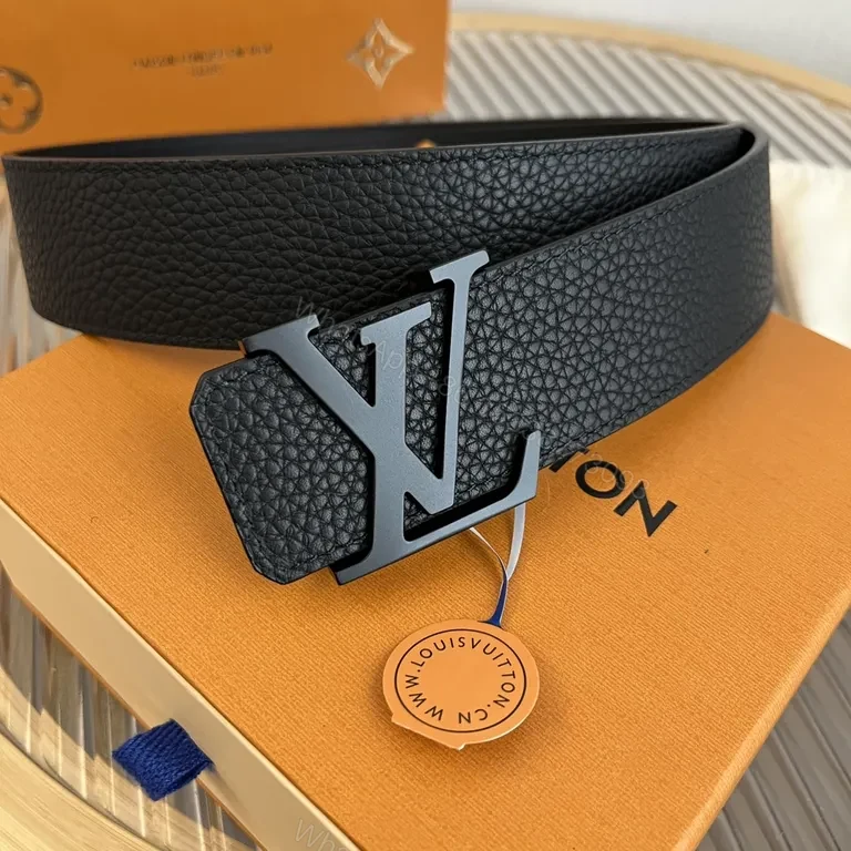 View 6 of Bold Mono Chic Leather Belt with LV Detailing (60 chars)