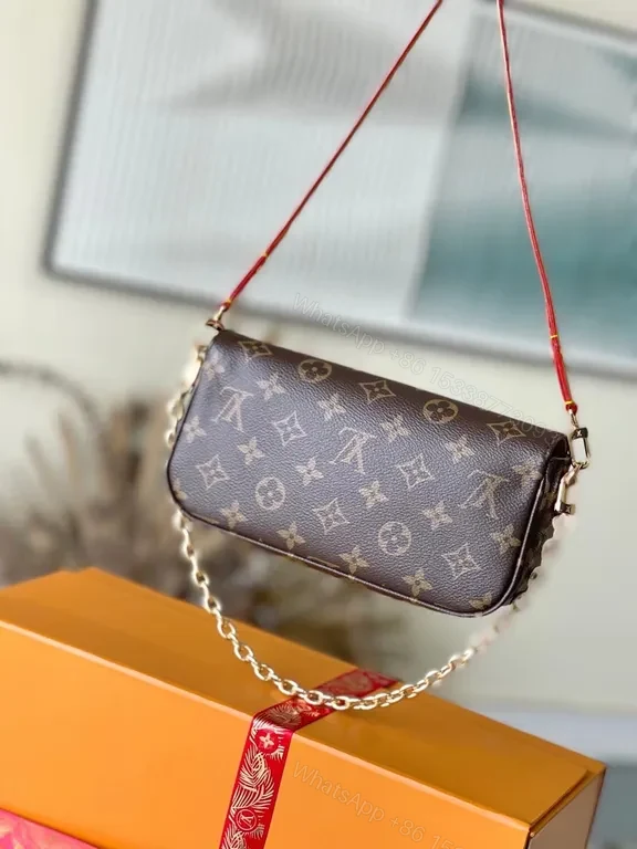 View 4 of Monogram Canvas Compact Bag: Convertible Chain & Crossbody Style