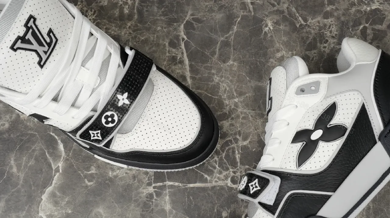 View 5 of Chunky White & Black Leather High-Tops — Luxury Comfort Sneakers