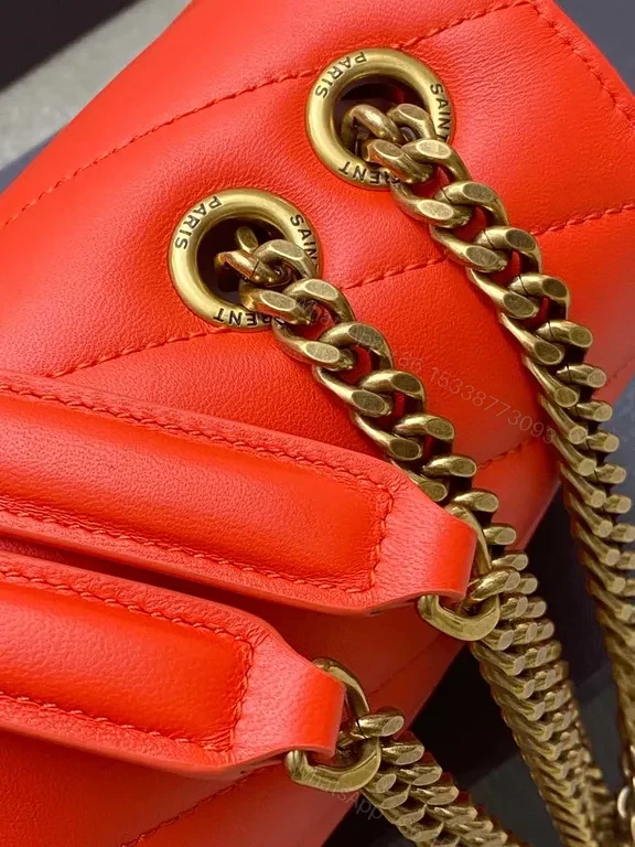 View 5 of Coral YSL Quilted Flap Bag: Luxe Everyday Statement