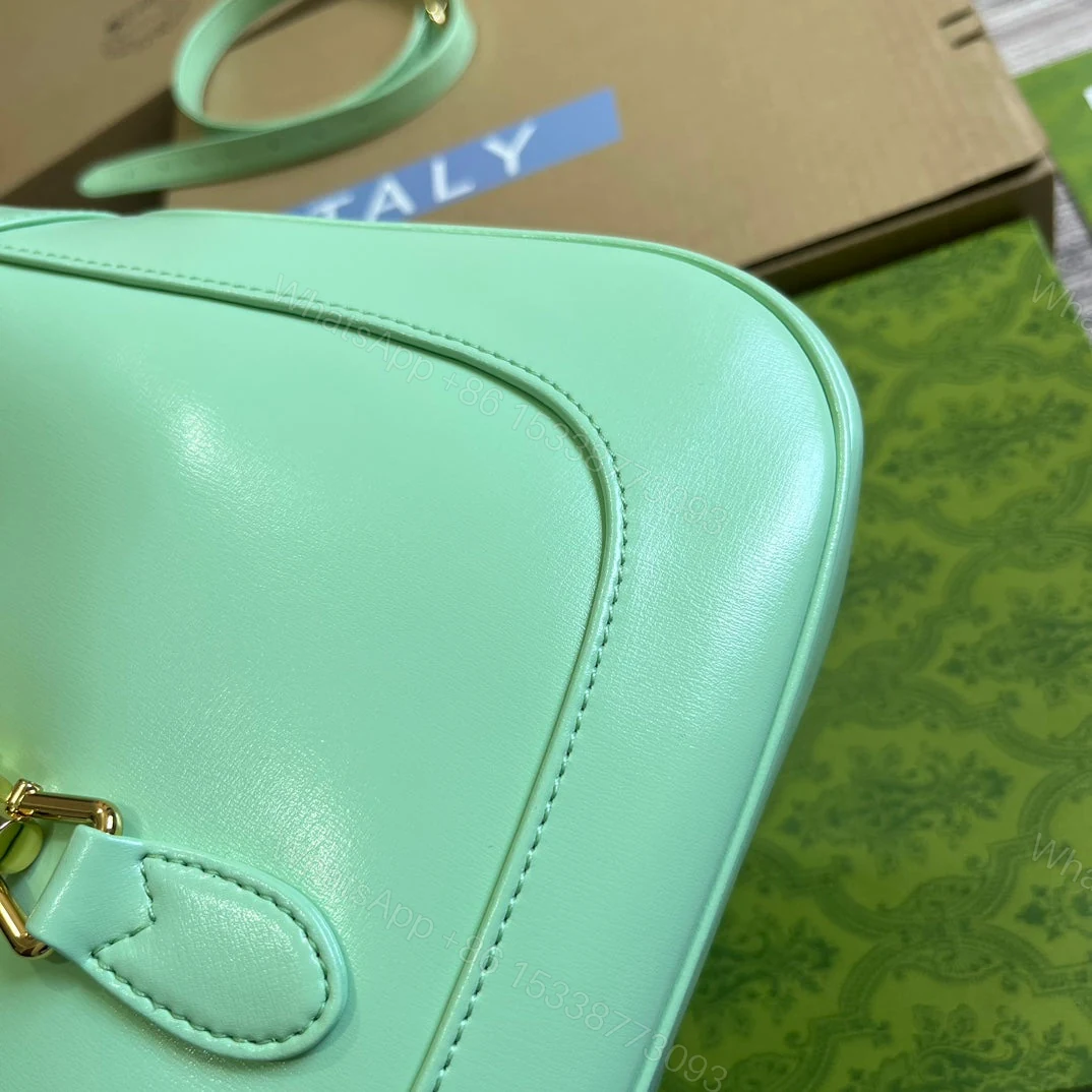 View 6 of GG JACKIE SMALL 28 SHOULDER BAG IN LIGHT GREEN CALFSKIN