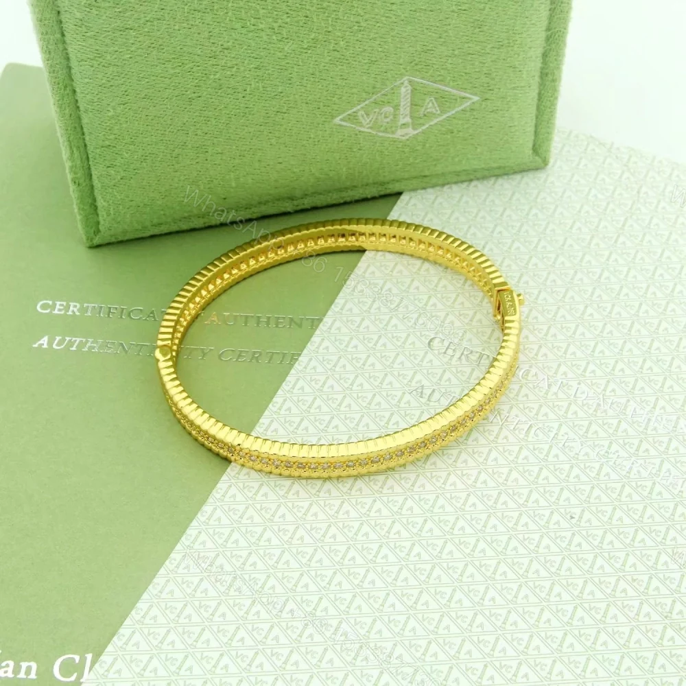 View 2 of 高仿首飾VanCleef&Arpels*RP27A00單排鑲鑽黃金手鐲