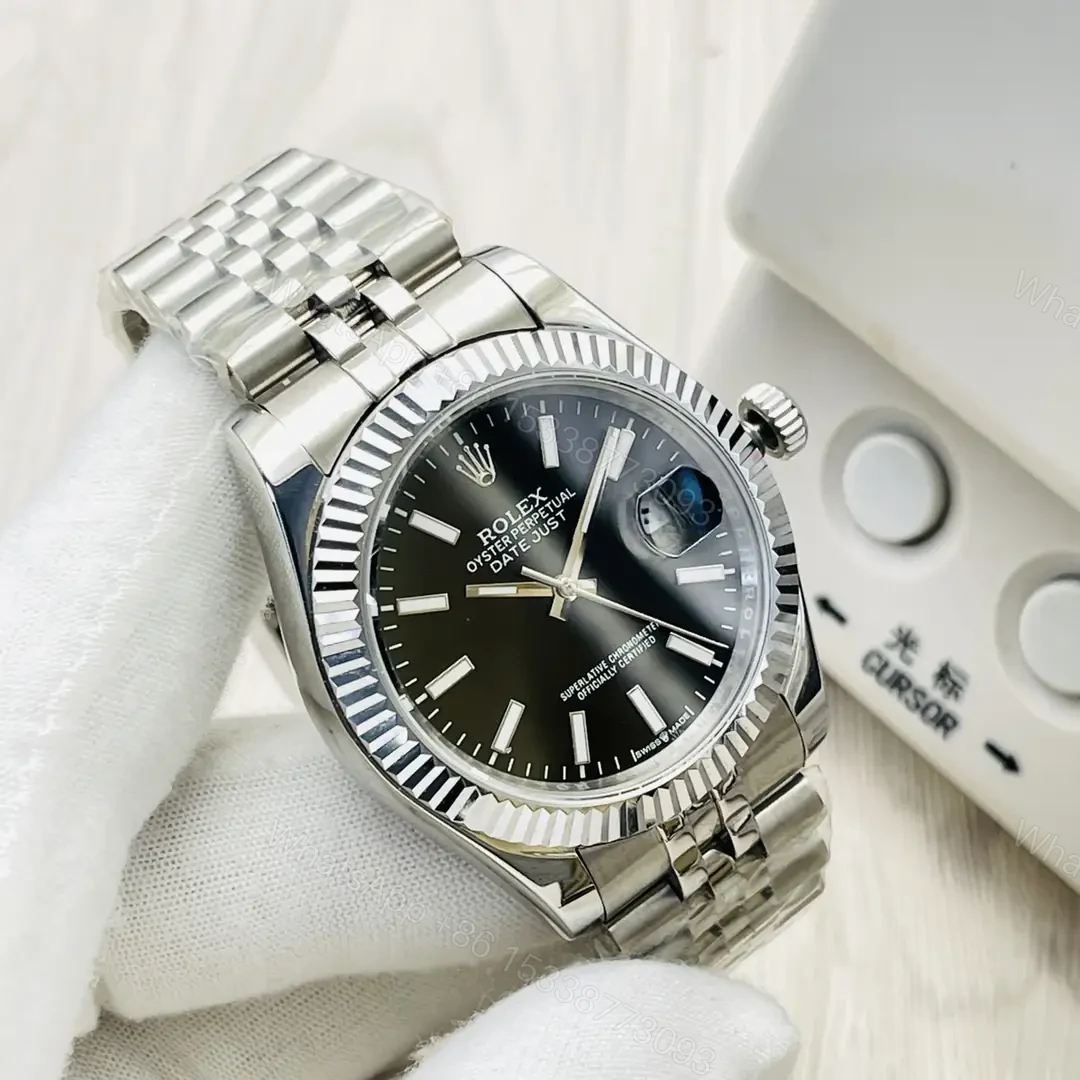 View 2 of Fake Rolex Datejust Black Stick Best Jubilee Bracelet 41MM 126234-0015