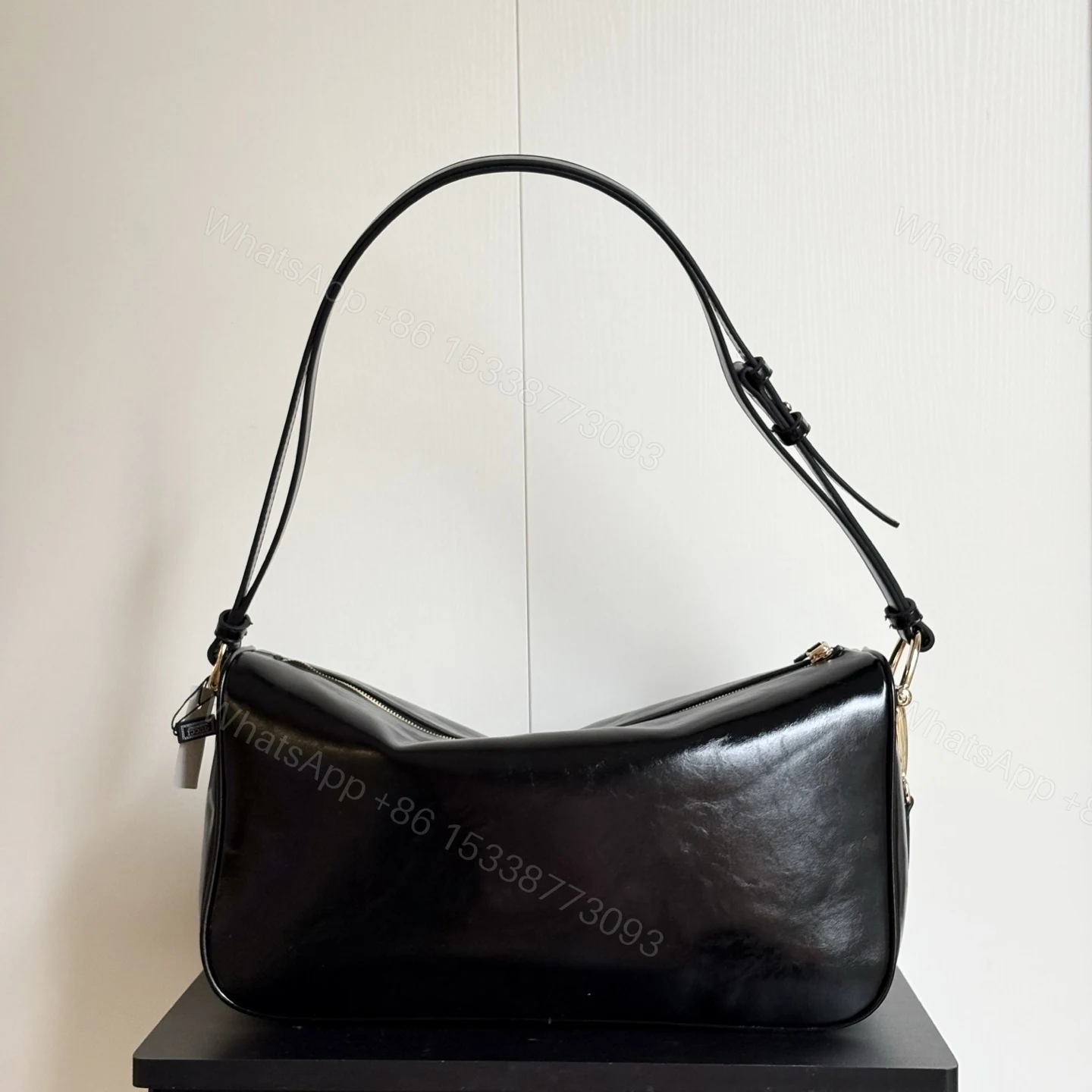 View 5 of Gucci Half Horsebit Large Shoulder Bag Black 38Cm