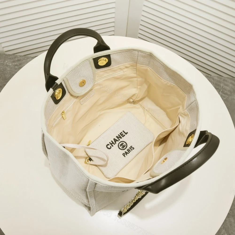 View 3 of Chanel Deauville Large Tote Shopping Bag 37Cm