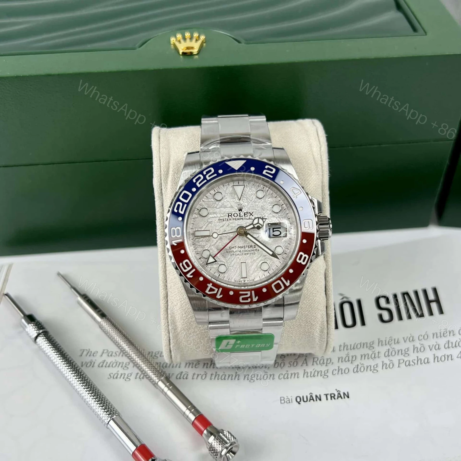 View 2 of Superclone Rolex GMT-Master II Meteorite Dial 126719BLRO “Superman” Oyster