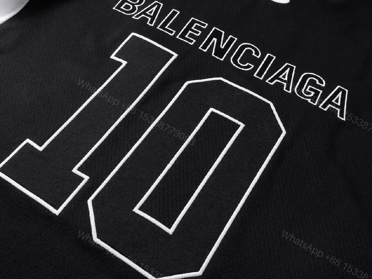 View 3 of Bold Black Jersey: Graphic Streetwear Luxe Jersey