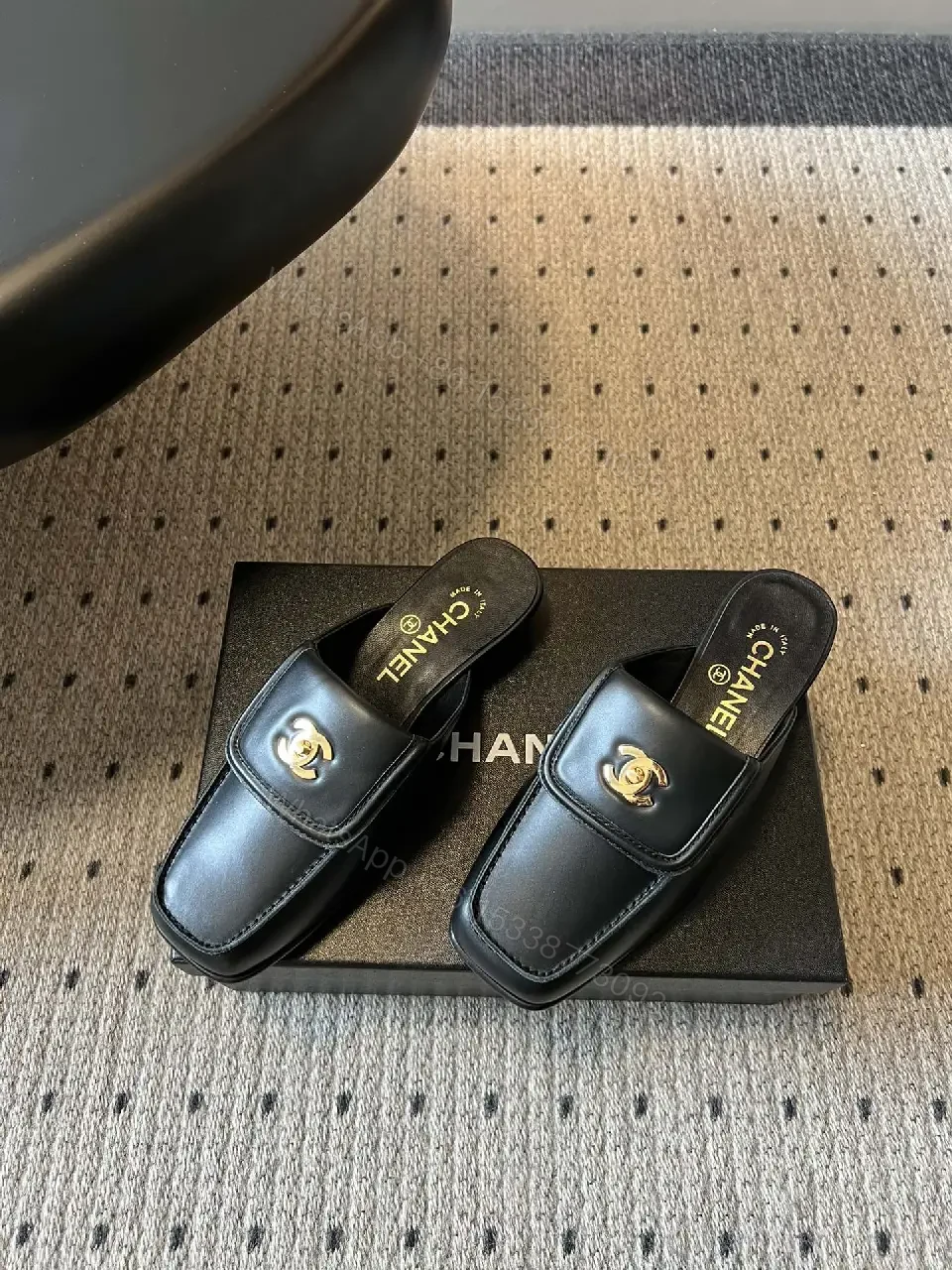 View 3 of Chic Leather Slides: Luxury Comfort in Minimalist Design