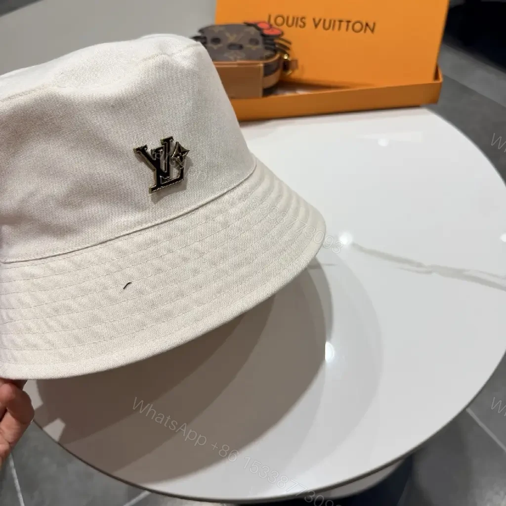 View 3 of Soft-Tone Beige Cotton Hat with Signature Accent