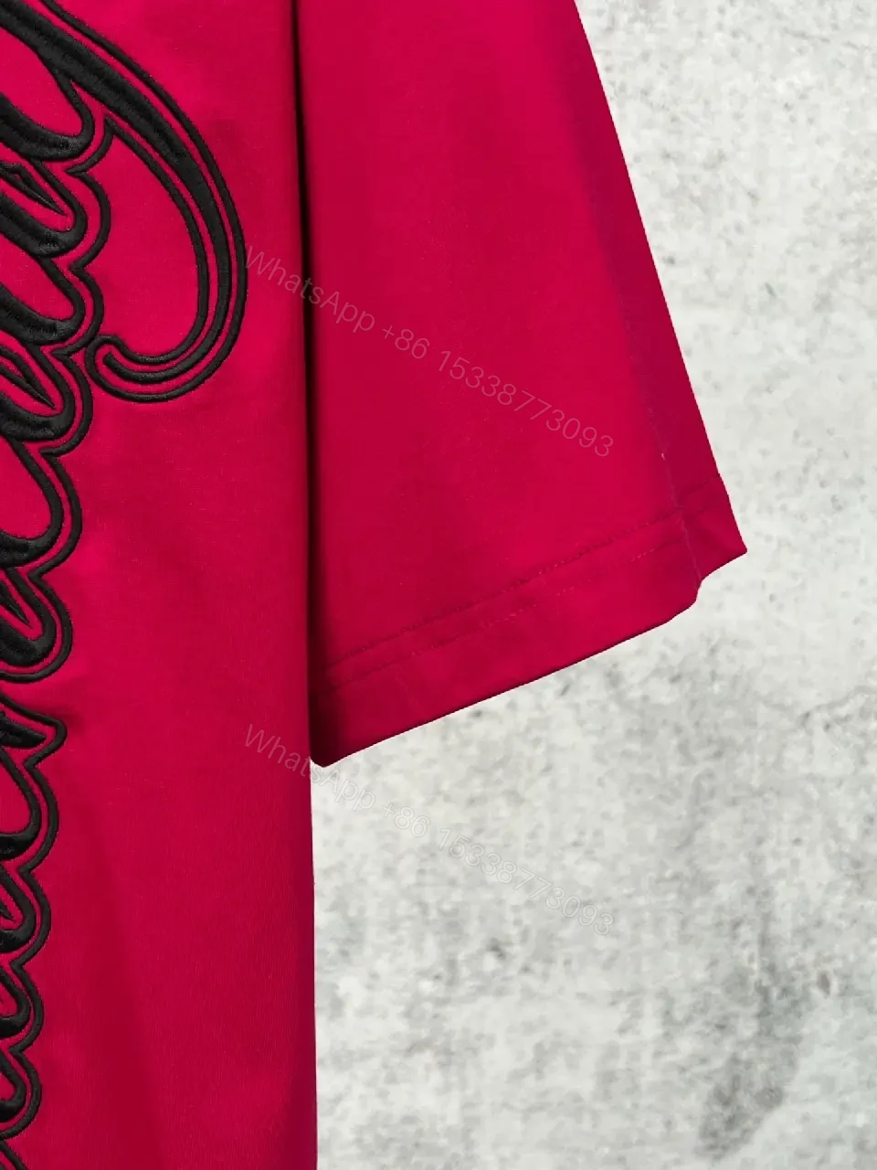 View 5 of Magenta Cotton Oversized Graphic Tee with Designer Edge