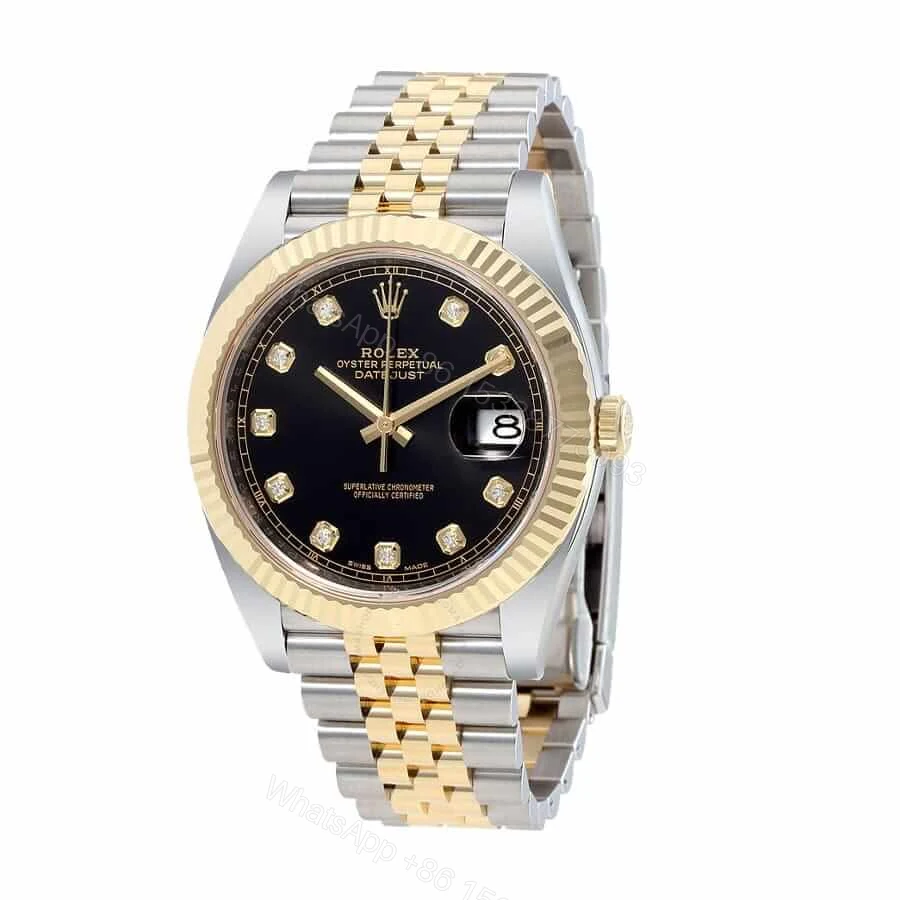 View 2 of Rolex Datejust 12633BKDJ Steel Gold Automatic Black And Diamond Dial Jubilee Super Clone