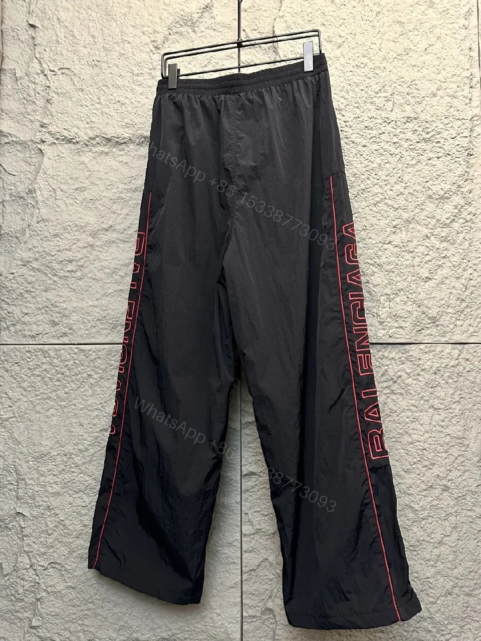 View 8 of Bold Red BALENCIAGA Logo Nylon Track Pants