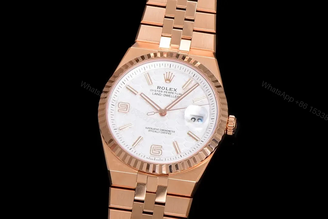 View 3 of Rolex Land-Dweller 36 Everose White Dial Flat Jubilee 127235-0001