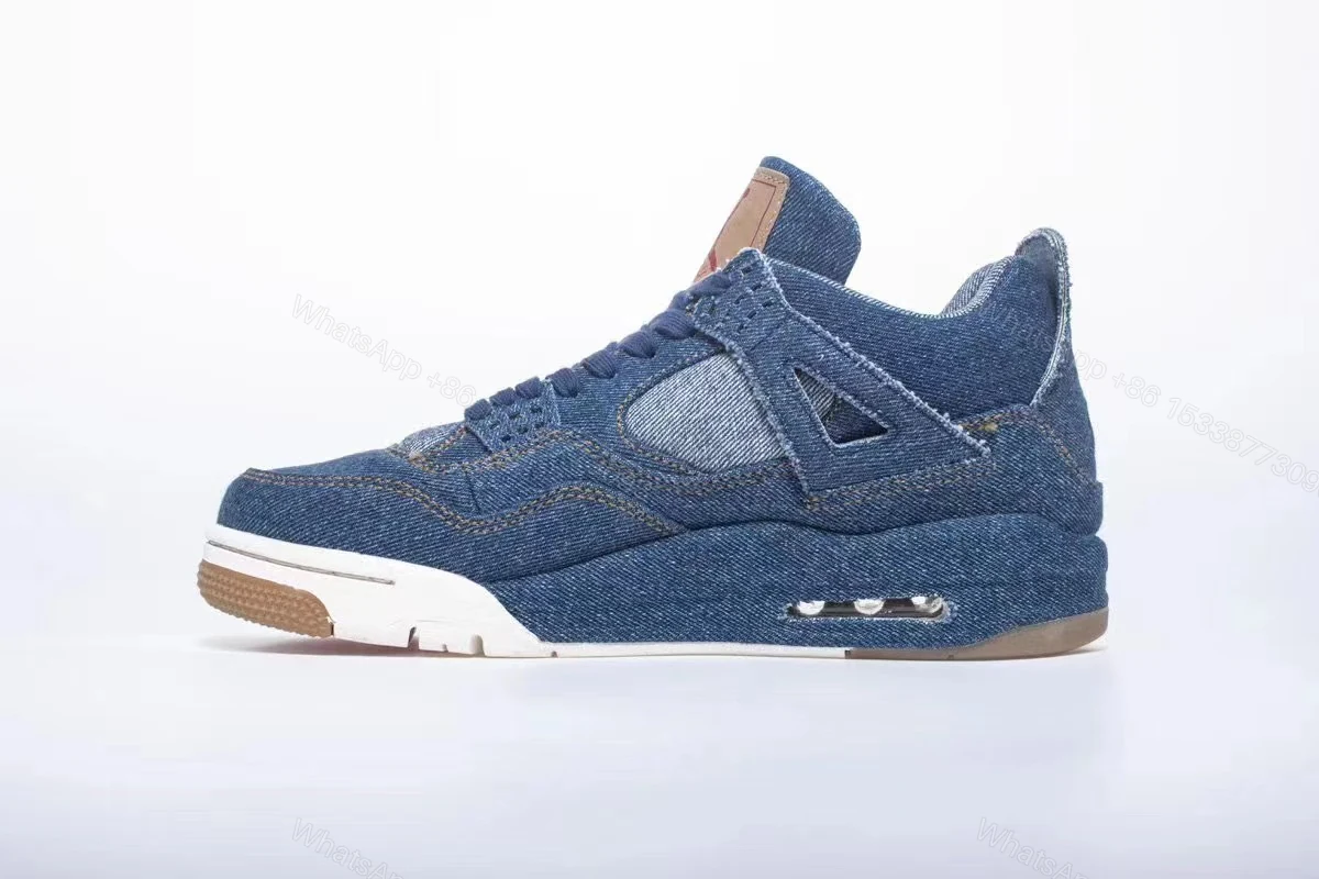View 2 of Air Jordan 4 Retro Levis Blue Reps