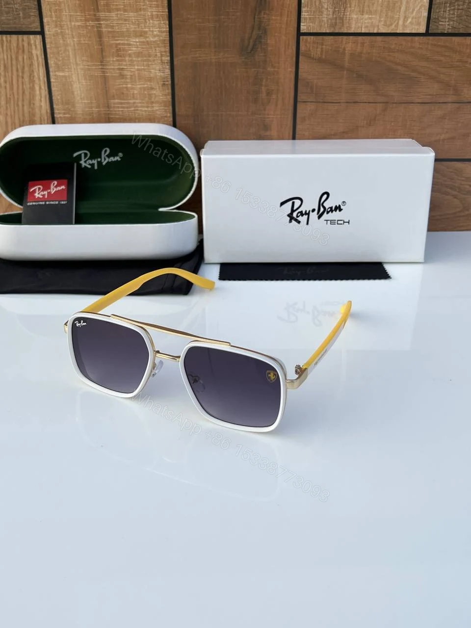 First Copy RayBan 8830 Gold Yellow Sunglasses — view 1