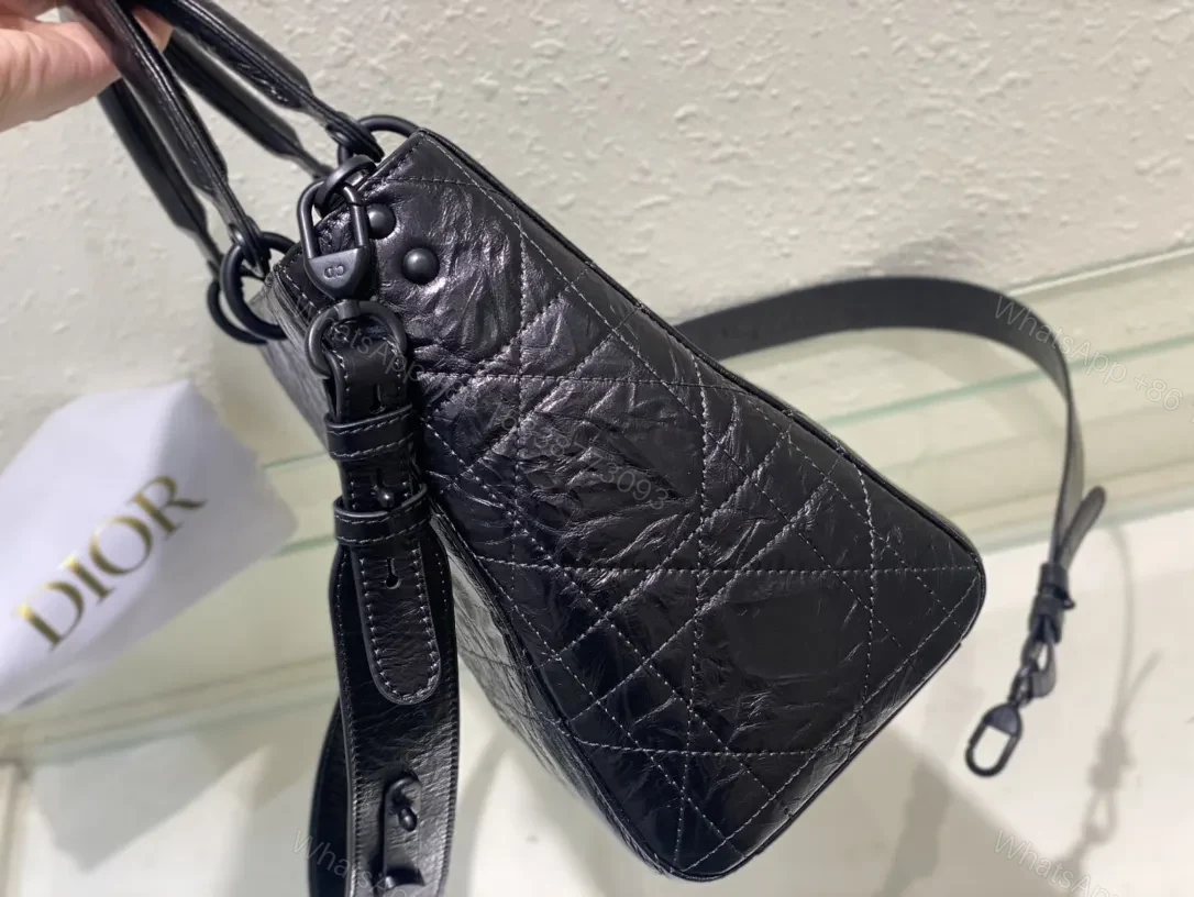 View 9 of Quilted Patent Handbag: Black, Top Handle, Crossbody, Luxe