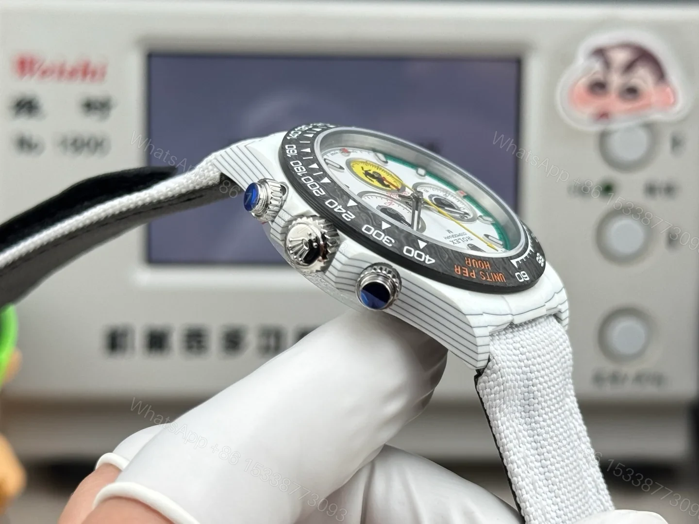 View 7 of SJ 2700 HEH Carbon Fiber Daytona R74 Rolex Custom Edition 40mm RG-ROLEX-DAYTONA-WHITE-DIAL