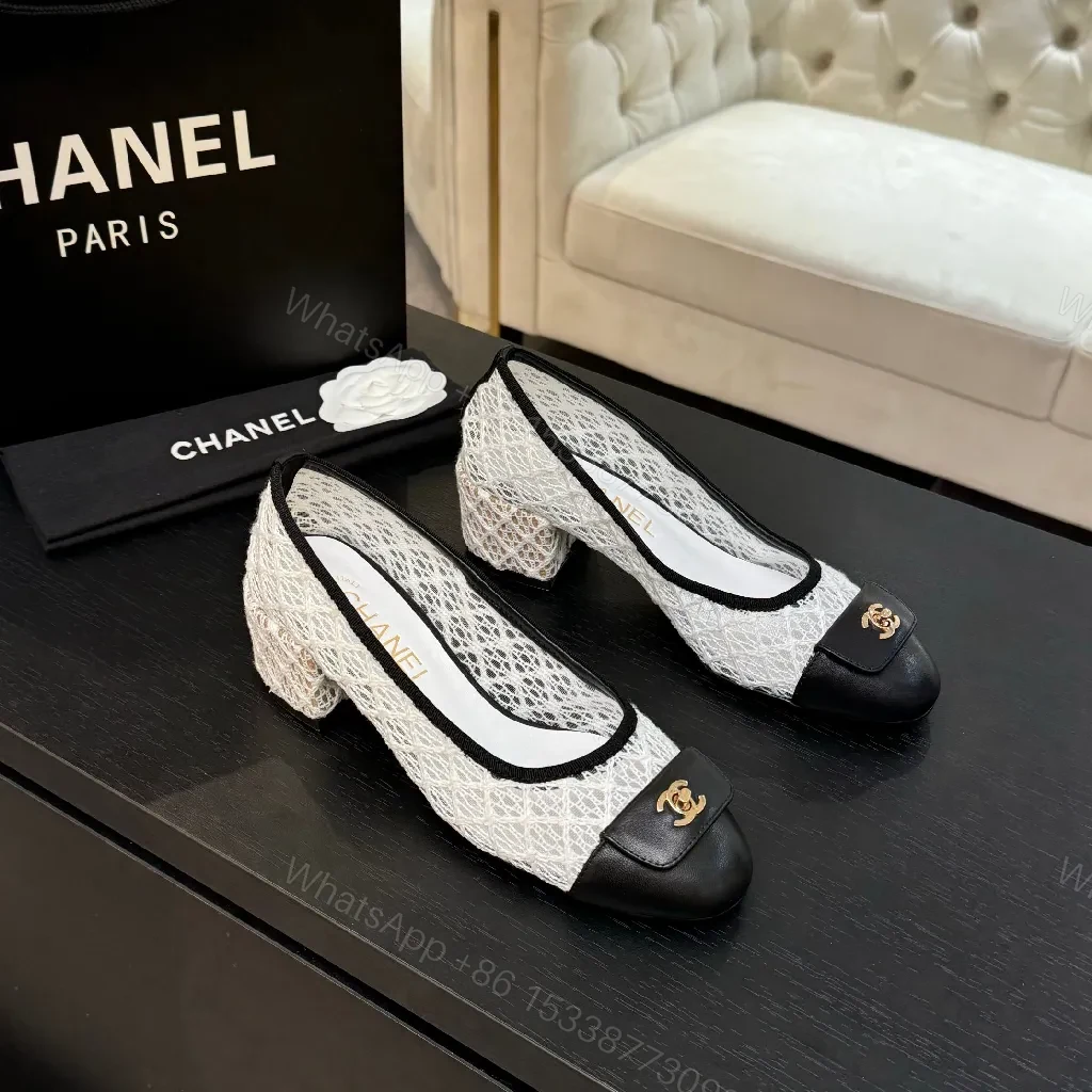 Lace-Textured Pumps with Gold Hardware, Everyday Comfort — view 1