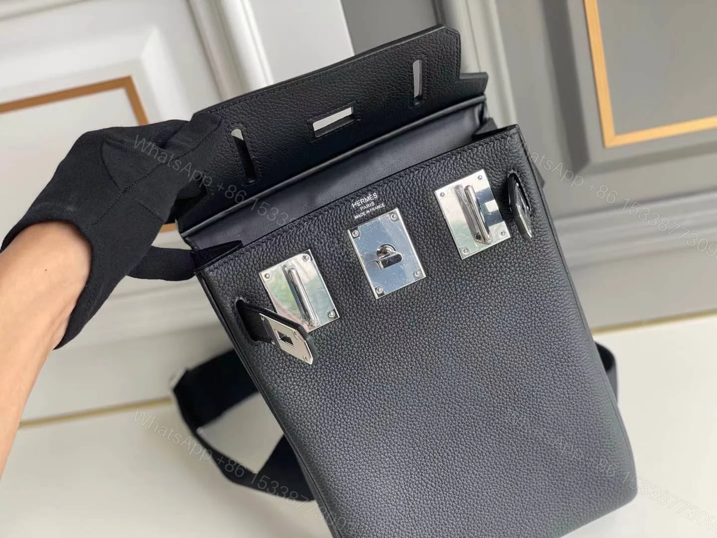 View 4 of HERMES HAC A DOS TOGO BACKPACK PALLADIUM HARDWARE BLACK 29CM
