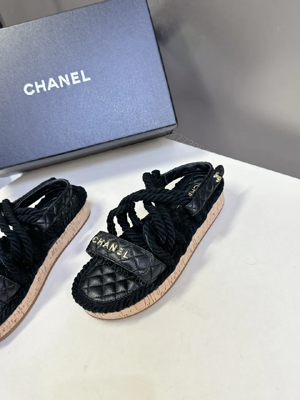 View 8 of Quilted Espadrille Sandals with Luxe Rope Straps