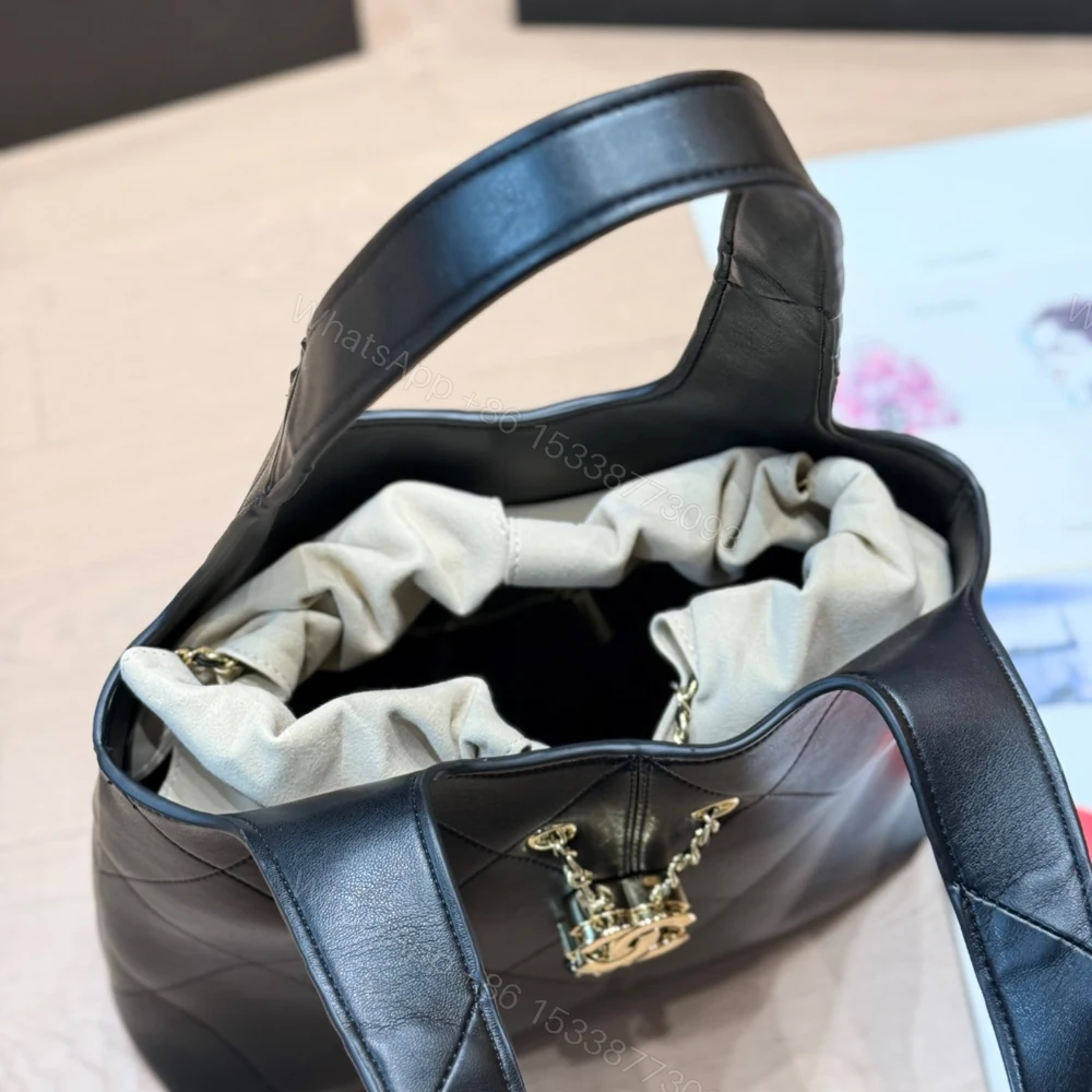 View 6 of Chanel Small Shopping Bag Gold Tone Hardware Black 22Cm