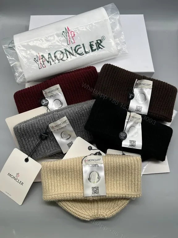 View 8 of Charcoal Moncler Knit Beanie â€“ Premium Rib Knit Cap