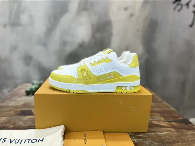 View 2 of LOUIS VUITTON TRAINE SNEAKERS IN WHITE AND YELLOW – LSVT384