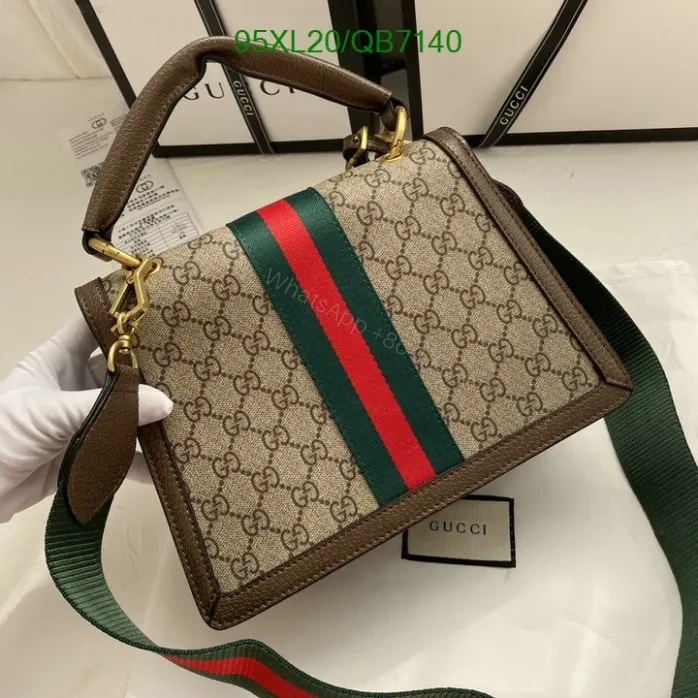 View 2 of Gucci Replica Queen Margaret Bee Bag QB71401 – GG Canvas & Leather Design