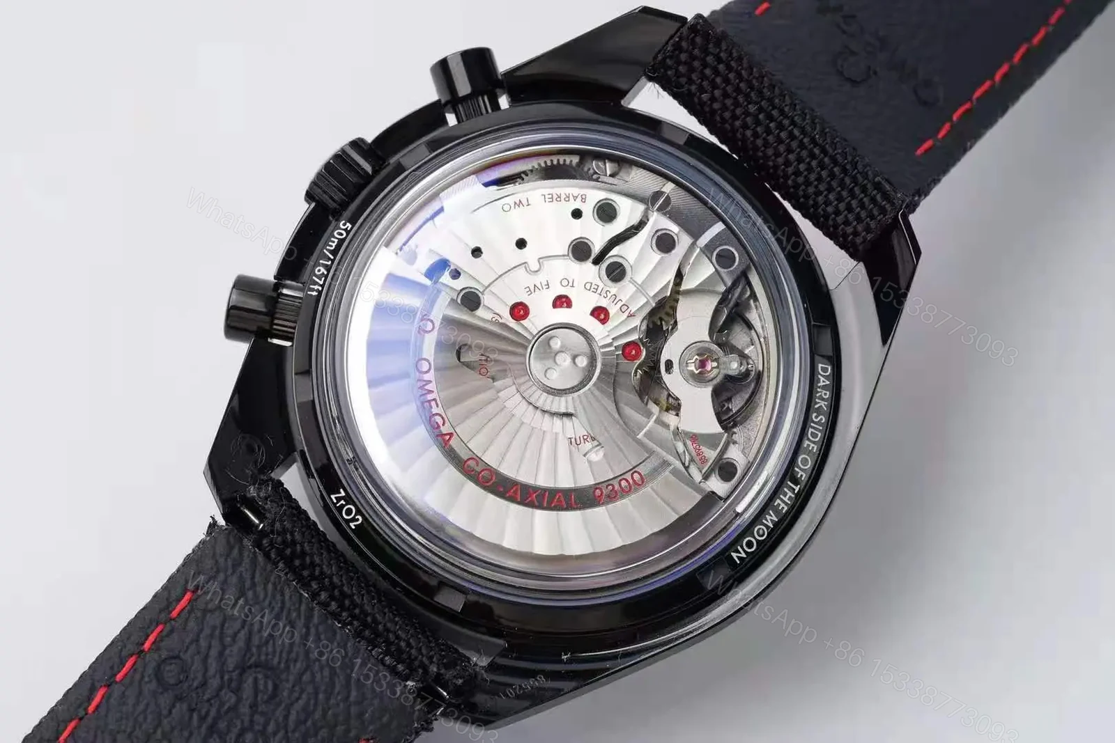 View 7 of Omega Speedmaster Dark Side of the Moon Chronograph Men’s Watch Black Dial with Blue Sub dials 17.2mm Case Thickness 9300 Automatic Movement