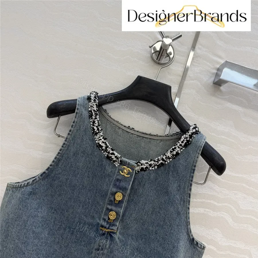 View 2 of Chanel Blue-Gray Sleeveless Denim Vest
