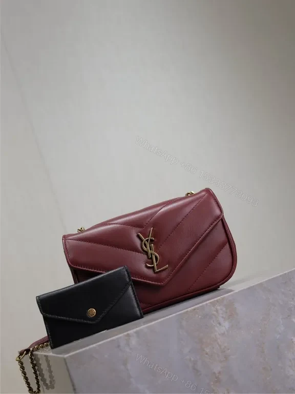 View 3 of Burgundy Quilted Leather Crossbody â€” Structured Chic Bag