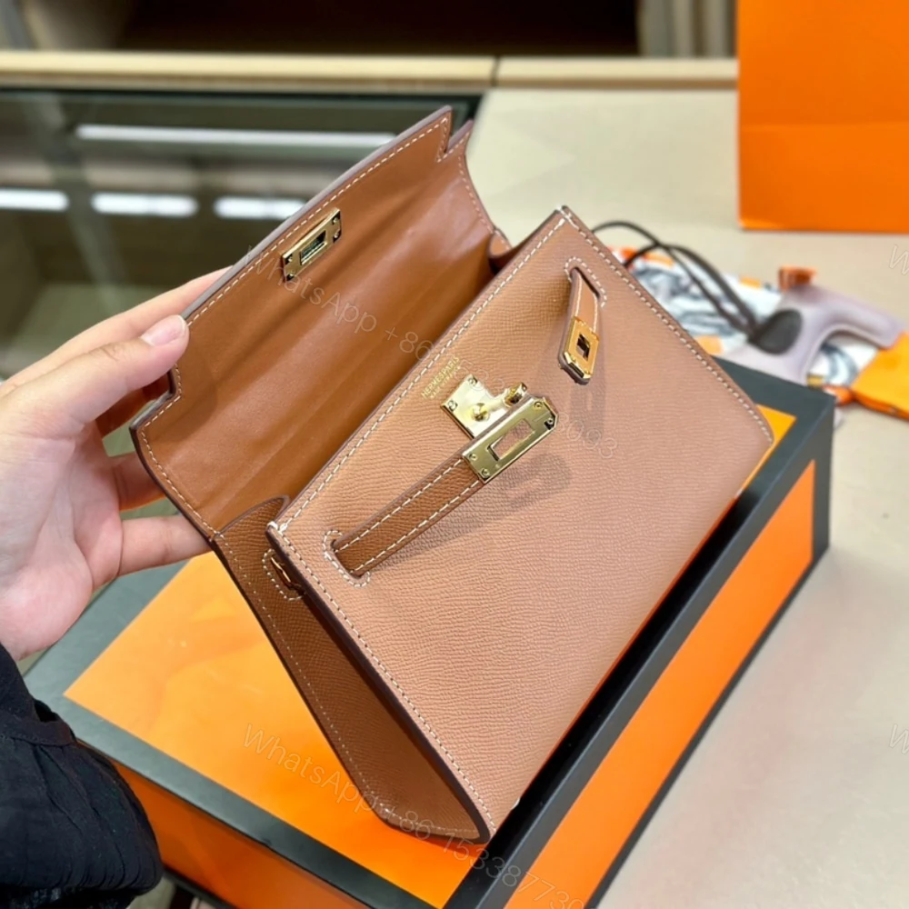 View 5 of Hermes Kelly Mini Epsom Handbag Brown 19Cm