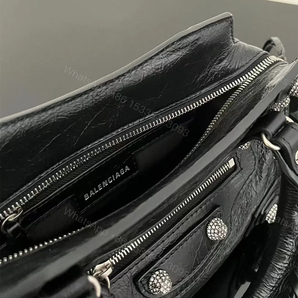 View 17 of 高仿Balenciaga*NeoCagole系列機車包黑色