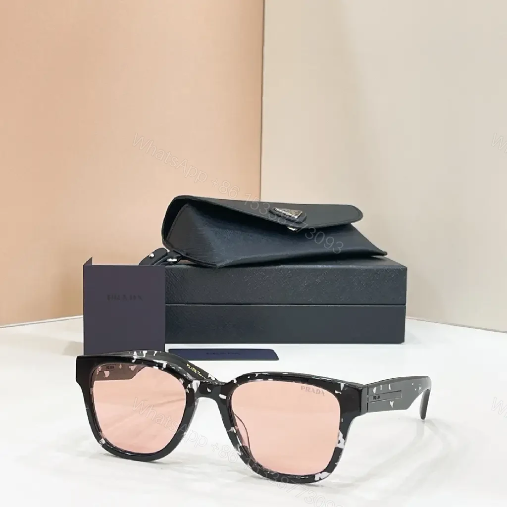 View 5 of Brown tortoise square sunglasses, chunky glossy frame, retro thin PRADA temple