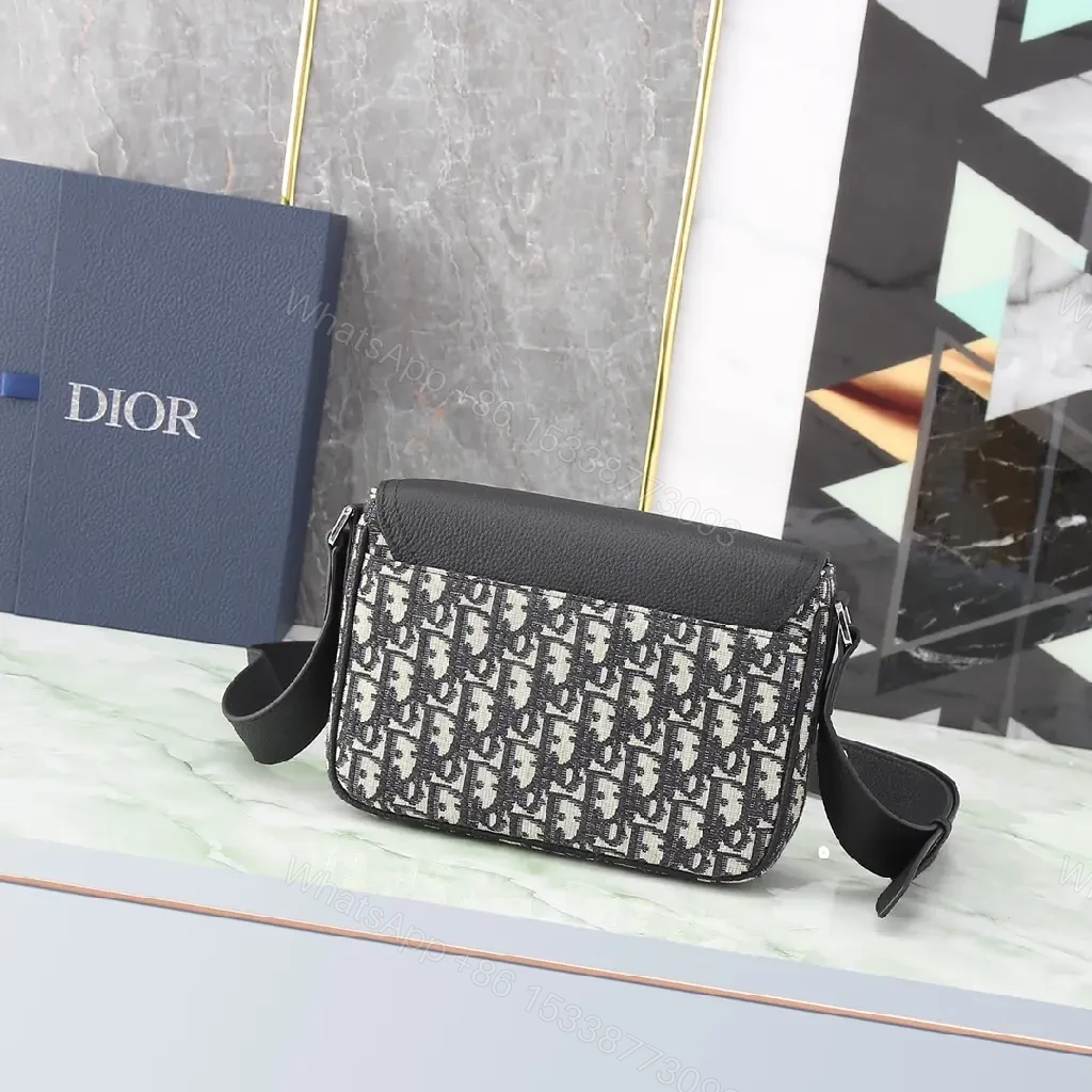 View 2 of Structured Monogram Leather Crossbody Bag: Black, Hands-Free