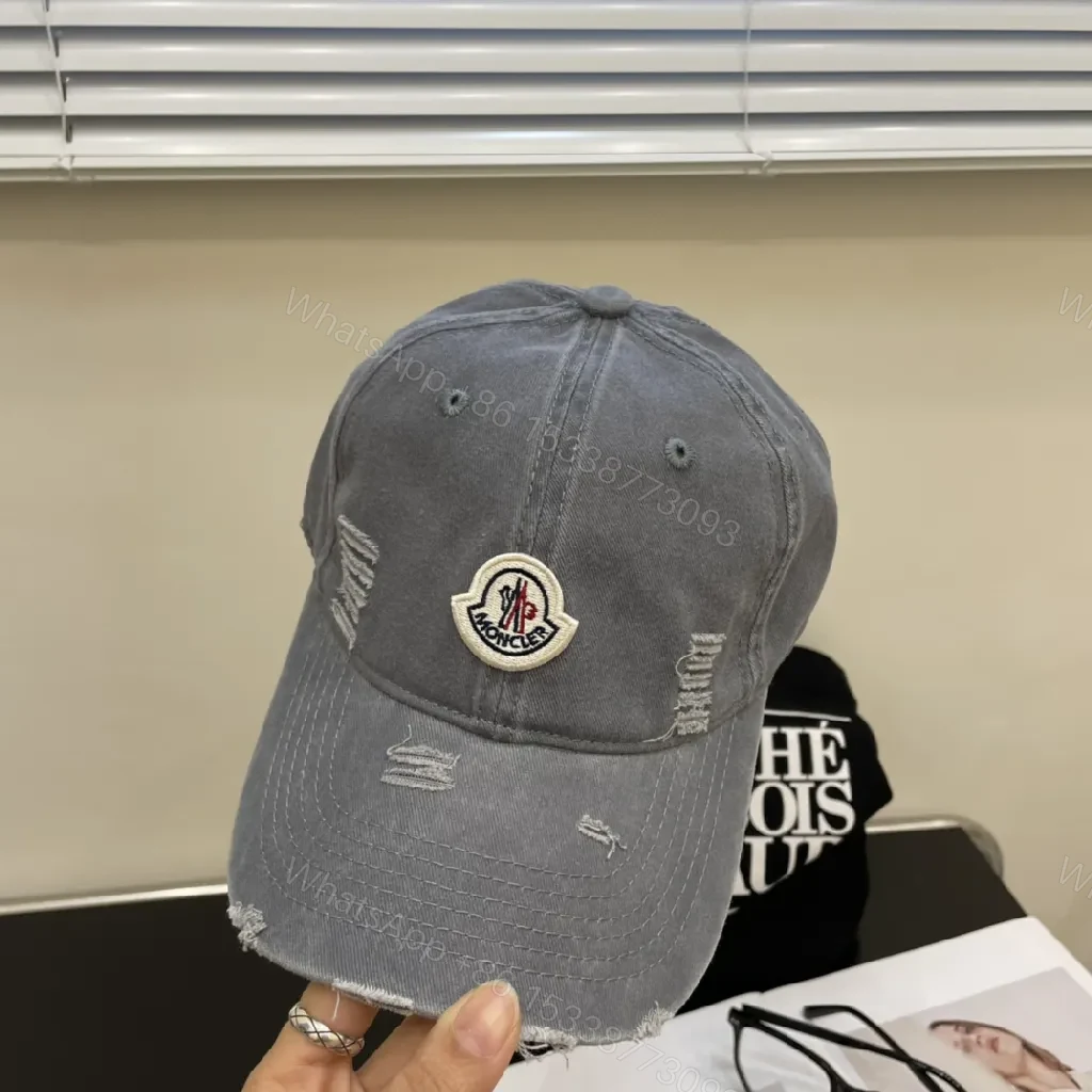 View 5 of Grey Denim Distressed Cap • Structured Six-Panel • Premium Comfort Cap