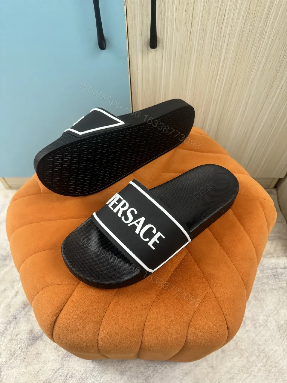 Bold Logo-Brand Slide Sandals with Cushioned Comfort — view 1
