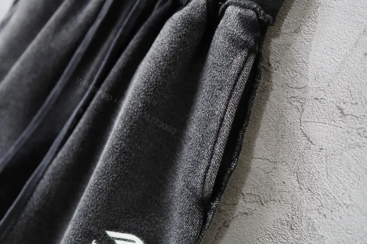 View 9 of Black Denim Drawstring Shorts - Balenciaga Logo Style