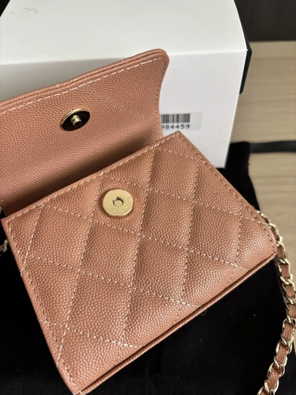 View 3 of Warm Quilted Mini Flap Bag, Chain-Shoulder, Luxe Texture
