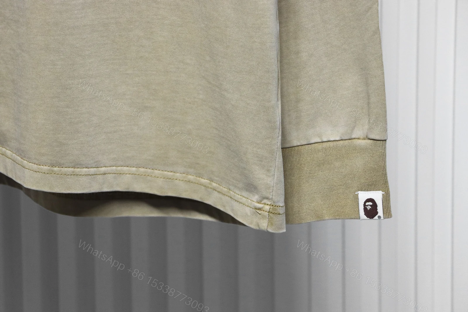 View 8 of BAPE Ape Head Small Logo Embroidered Sleeves Yellow