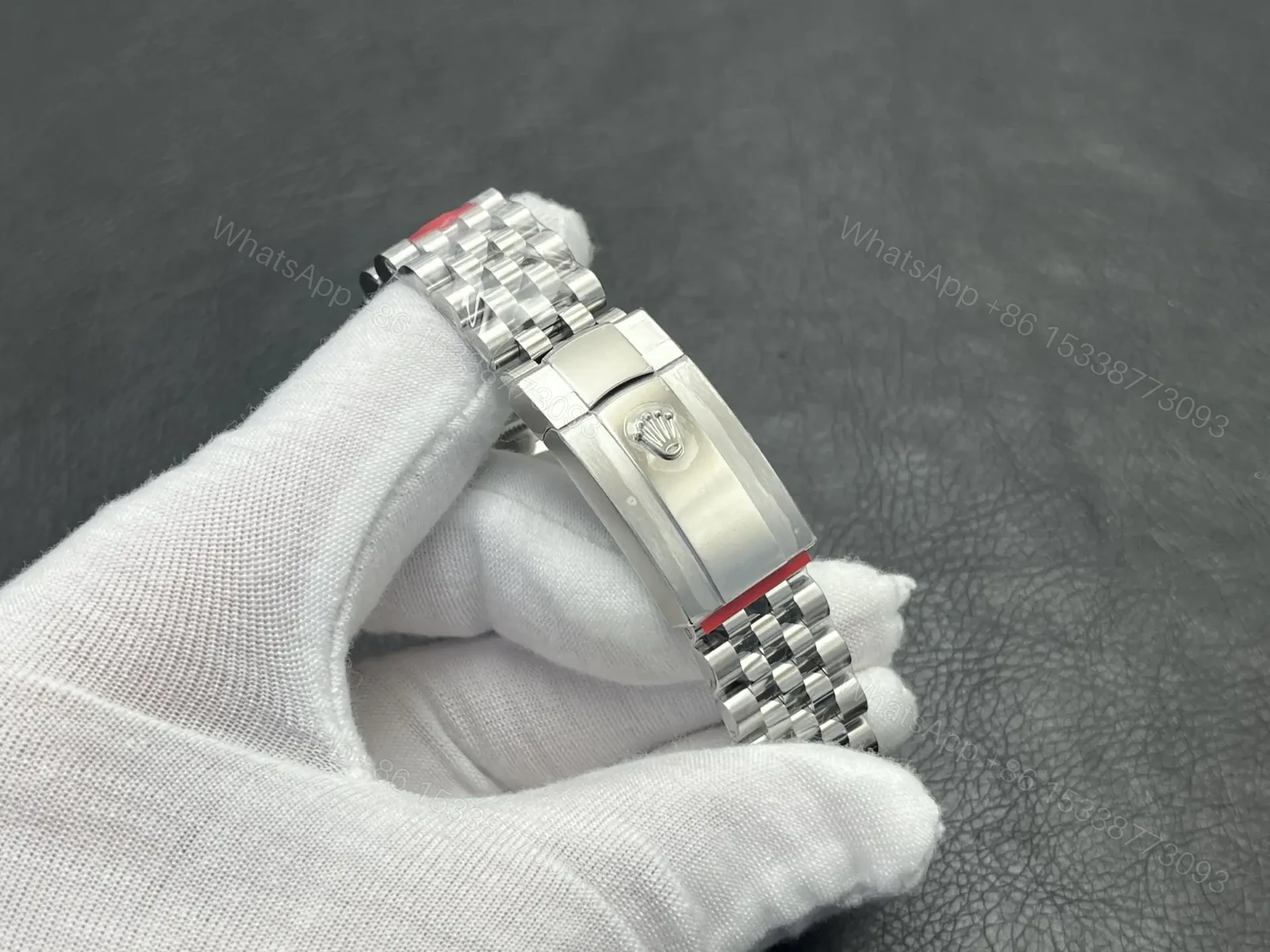 View 8 of Rolex Datejust 36 Stainless Steel Fluted Jubilee White Roman 116234-0089