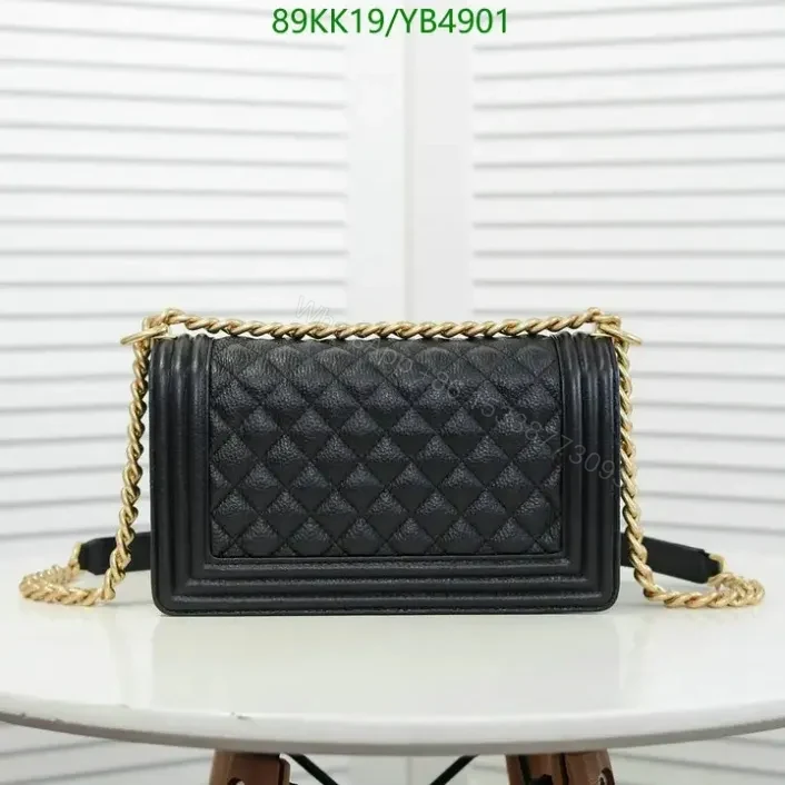View 2 of Chanel Boy Medium Leather Black Handbag
