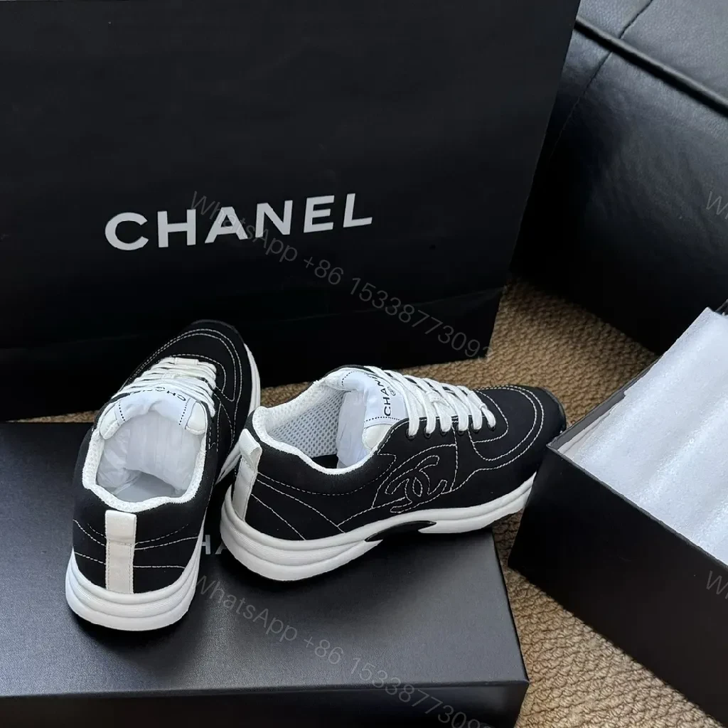 View 8 of Black & White Luxe Sneaker: Couture-Inspired Comfort