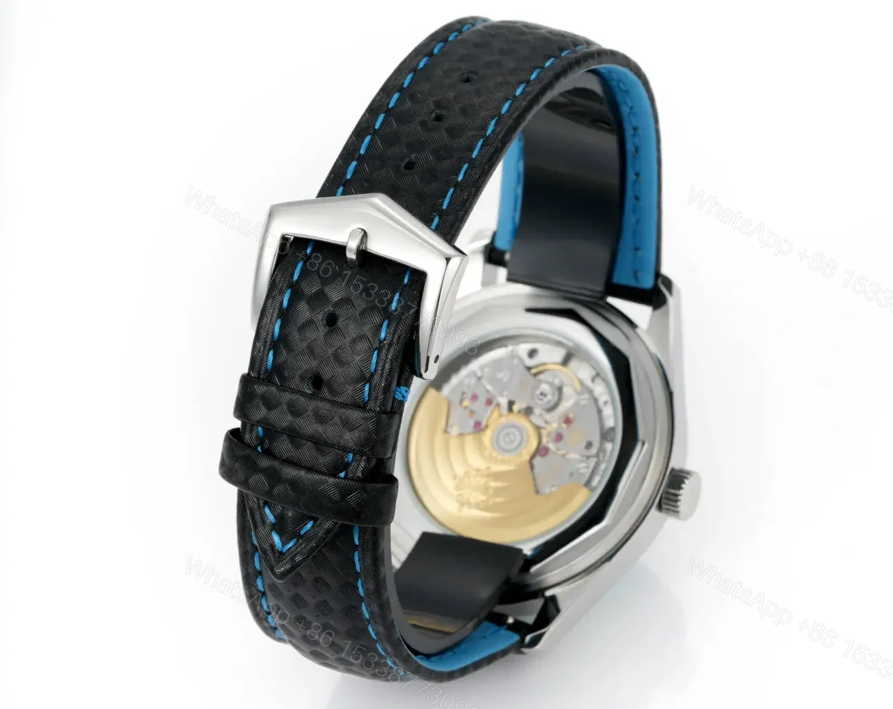 View 9 of Patek Philippe Calatrava 40mm Stainless Steel Watch with Black Dial and Blue Accents Ref. 6007G-010