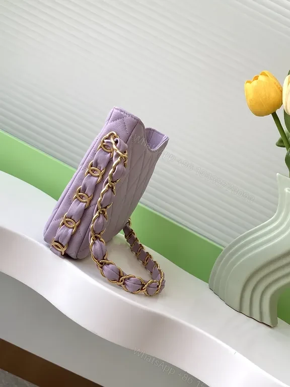 View 5 of Lavender Quilted Chain Bag: Luxurious Everyday Chic