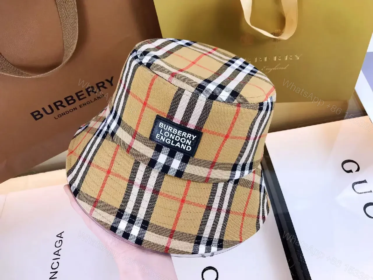 View 3 of Chic Plaid Bucket Hat with Timeless, Modern Utility