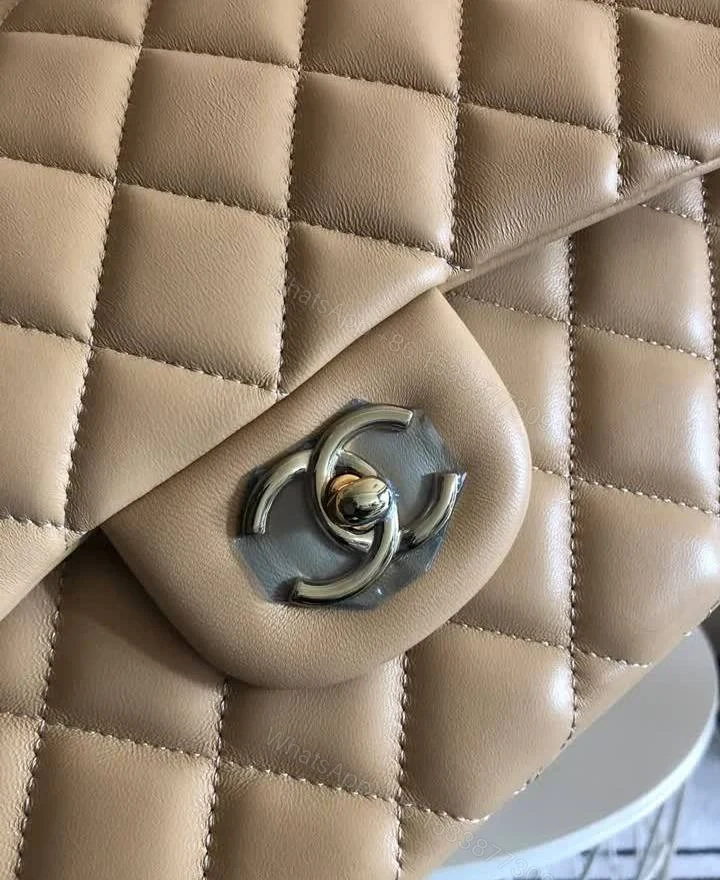 View 7 of Replica Chanel Classic Double Flap Beige Bag
